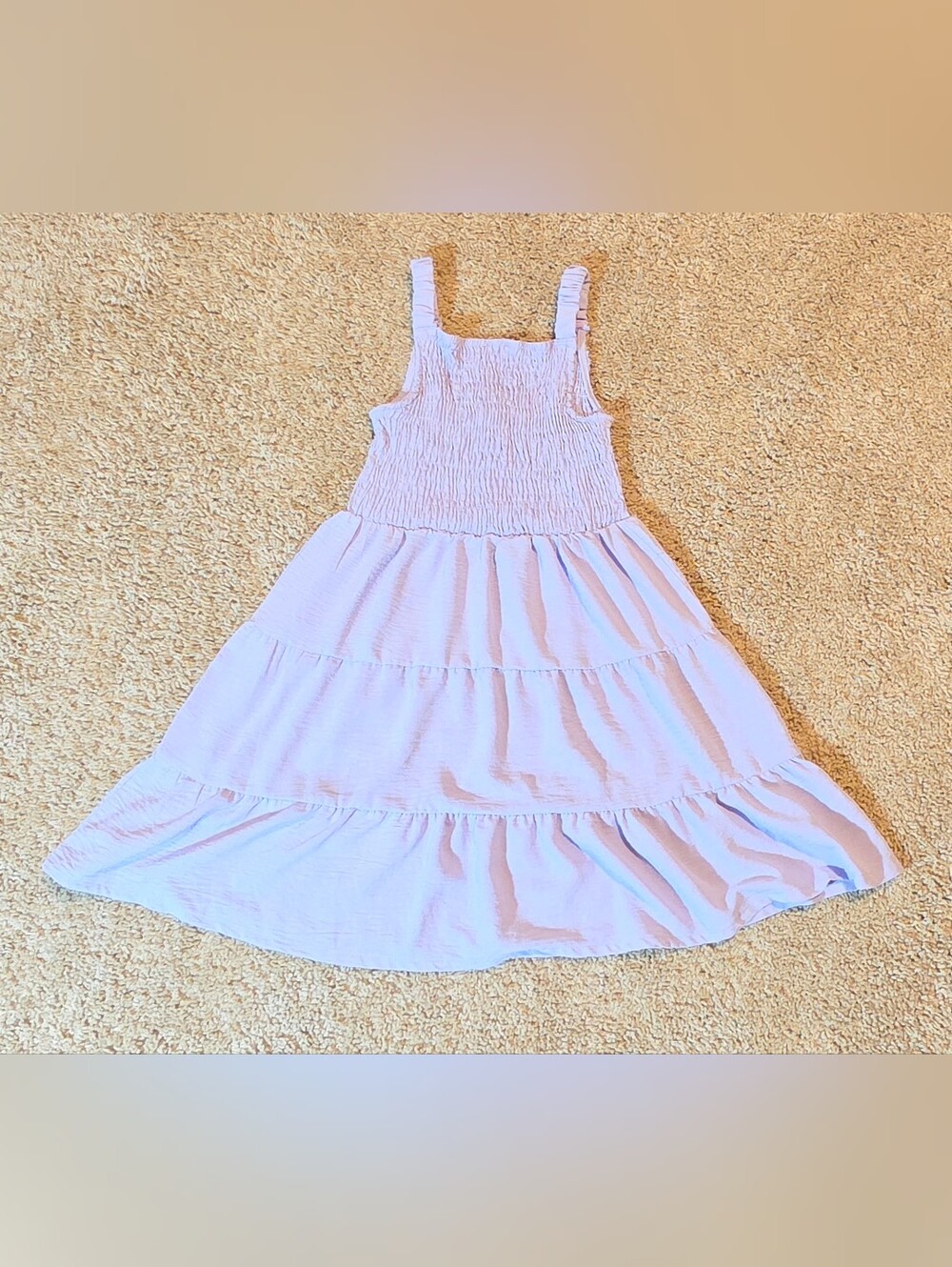 Girls' Light Pink Tiered Sundress